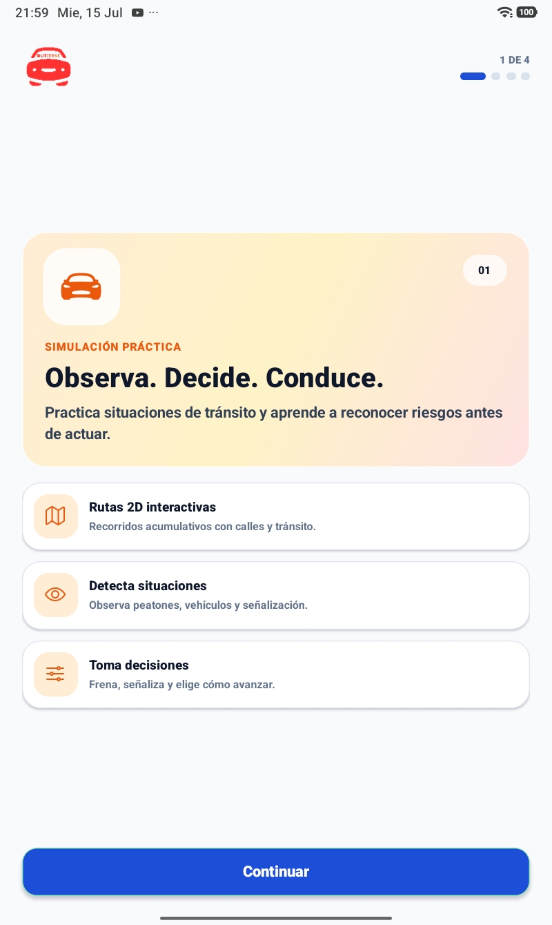 Presentación de las rutas prácticas en tablet
