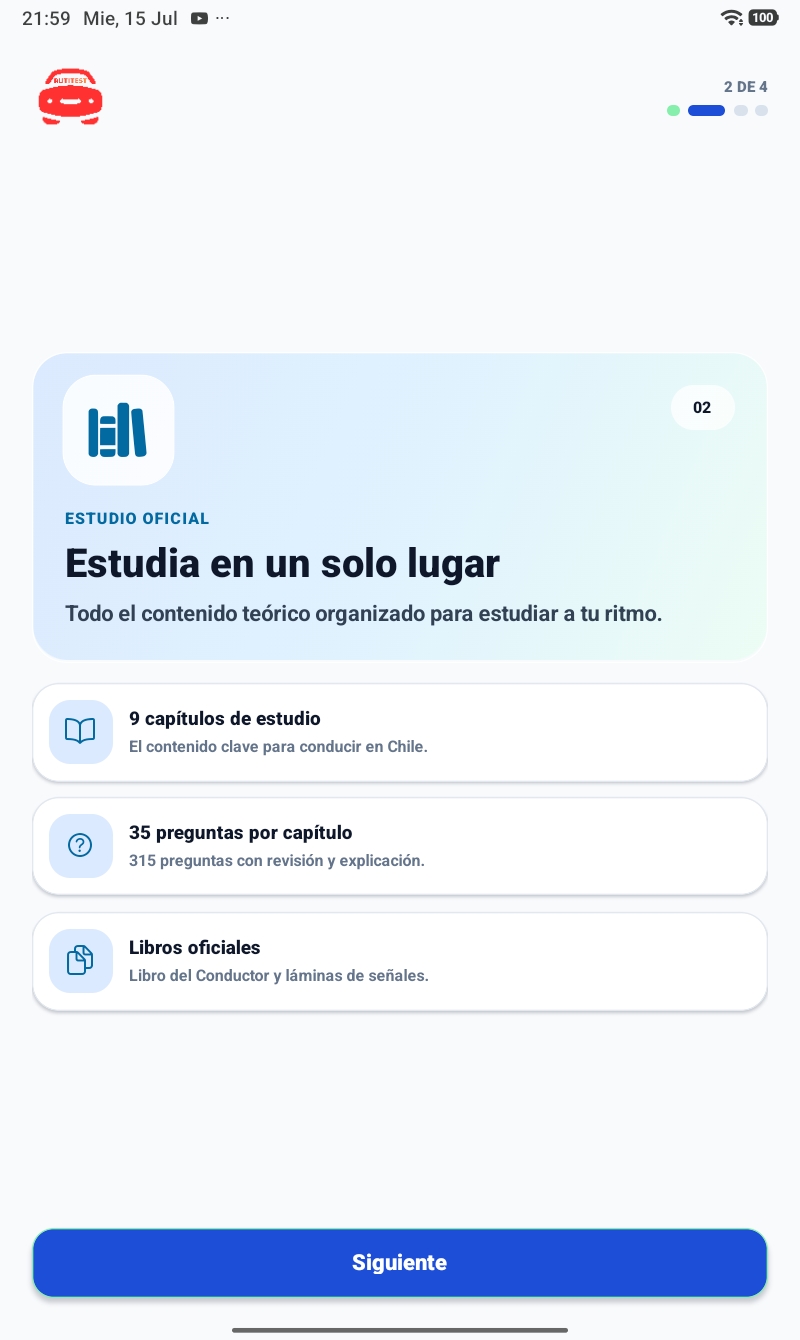 Contenido guiado de RutiTest en tablet